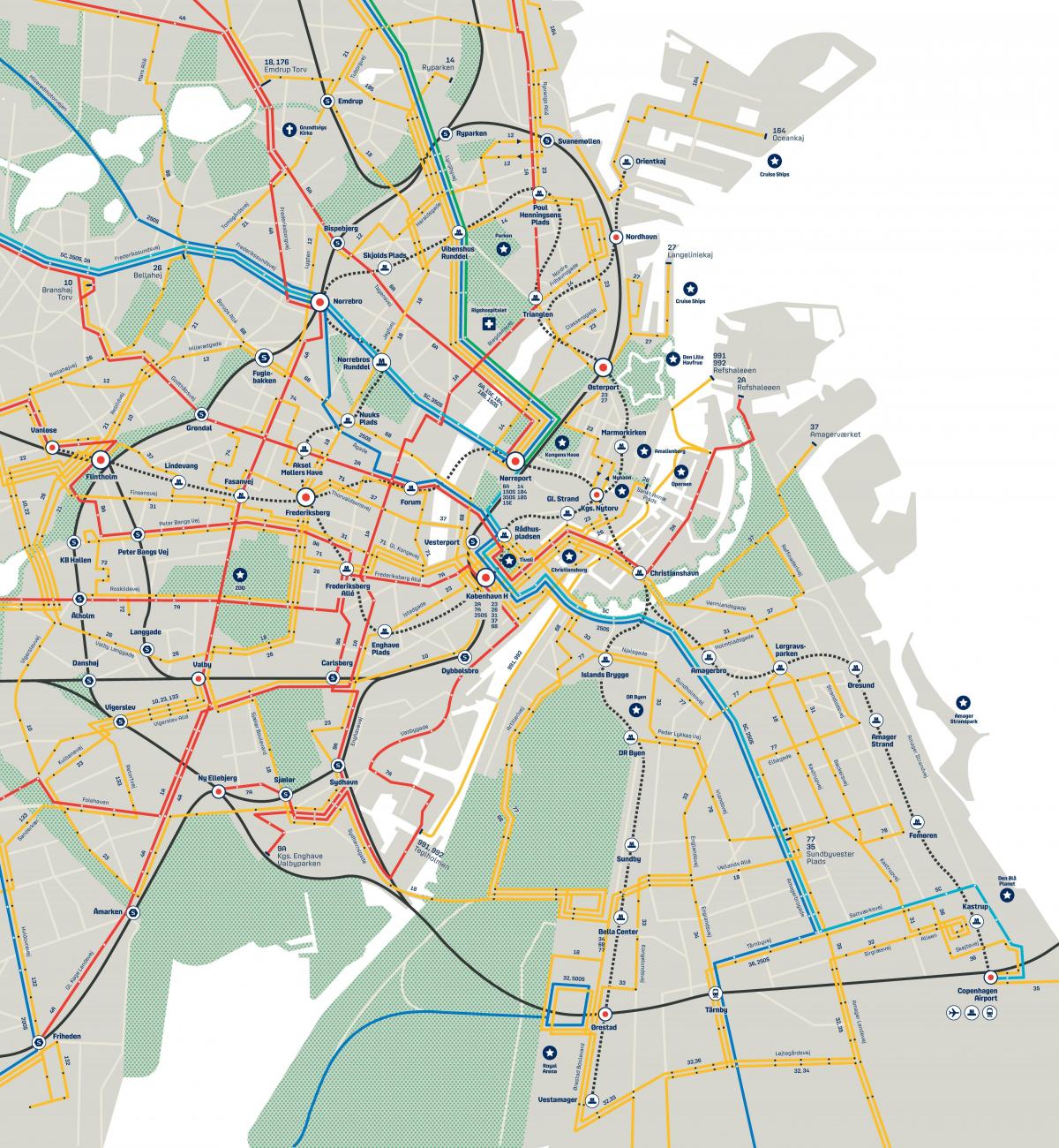 哥本哈根汽车站地图